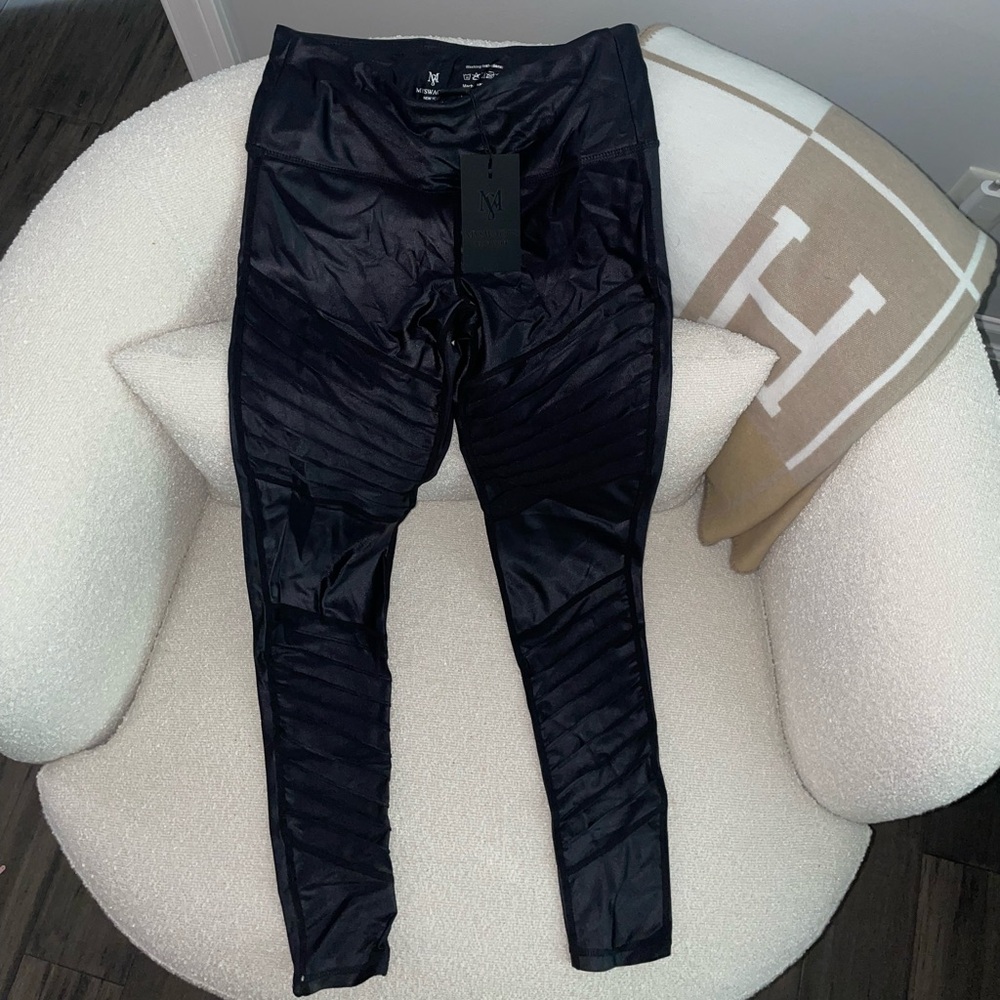 MySwaggs NYC Black Shiny Moto Leggings